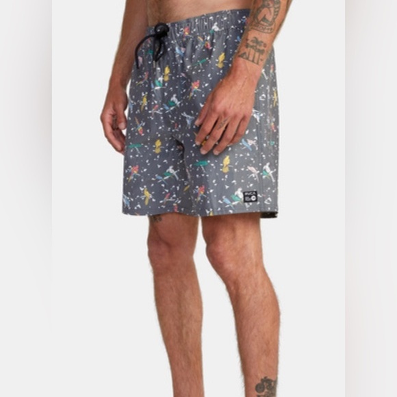 RVCA Luke Pelletier X Kristen Liu Wong - Elastic Swim Shorts for Men L - Picture 1 of 5